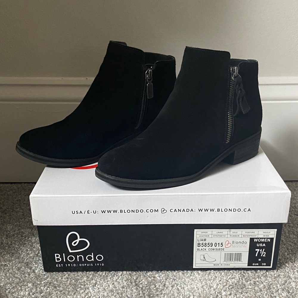 Blondo Black Suede Ankle Booties